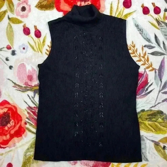 Requirements women’s sleeveless top with turtleneck and acrylic beading, size XL - Picture 6 of 11